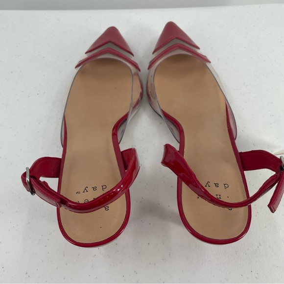 NWT A New Day Eleanor Heart Slingback Kitten Heels Red Patent Clear Shoes - Picture 5 of 8